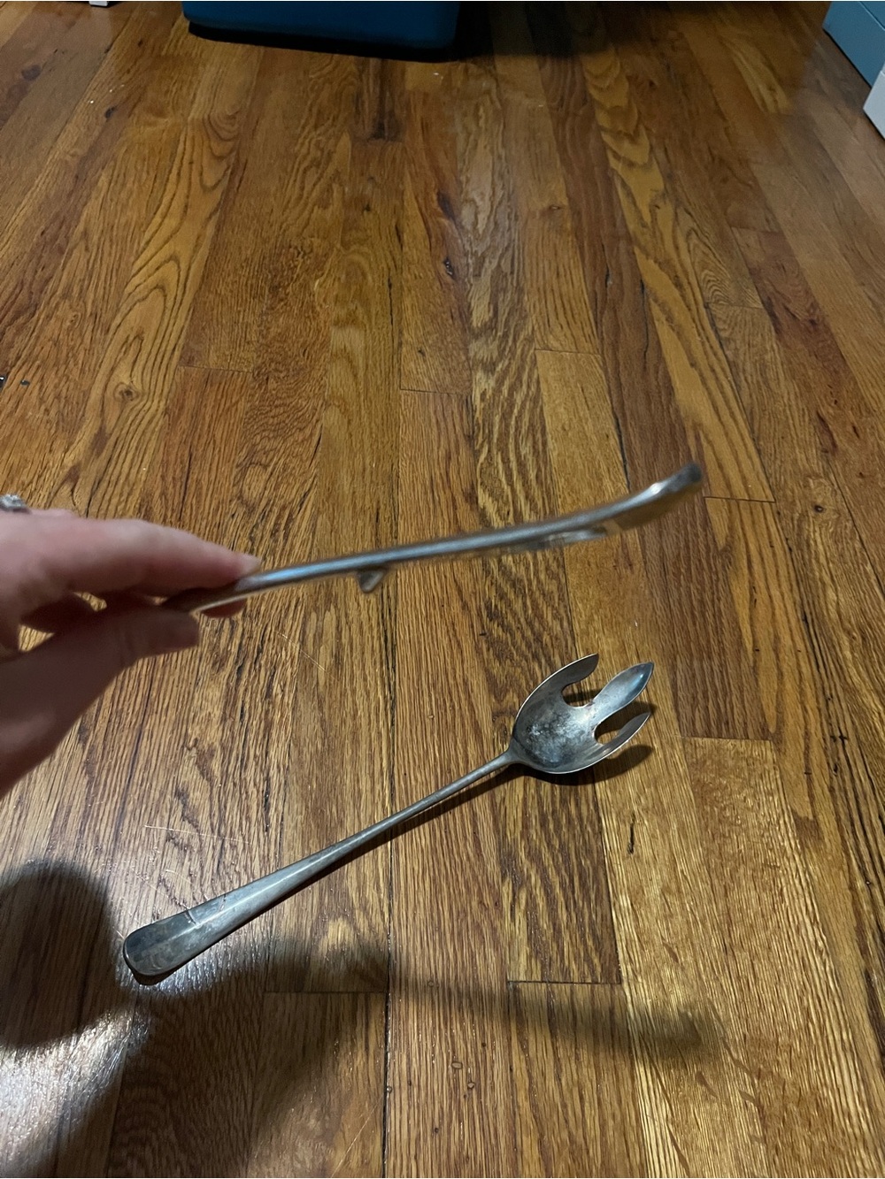 Vintage-Style Silver Serving Ladle and Fork Set - Silver - Picture 4 of 8